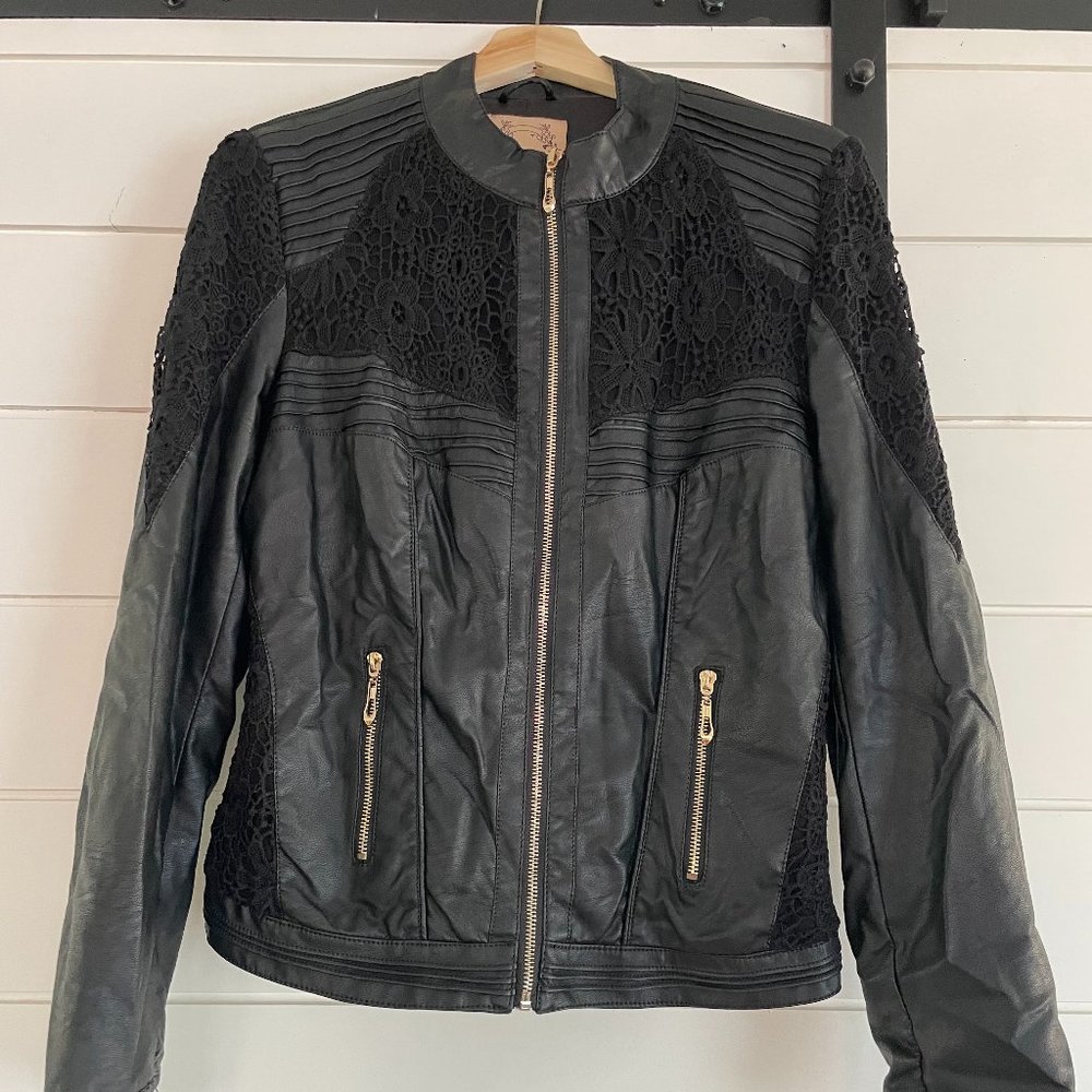 Downtown Collection faux leather jacket